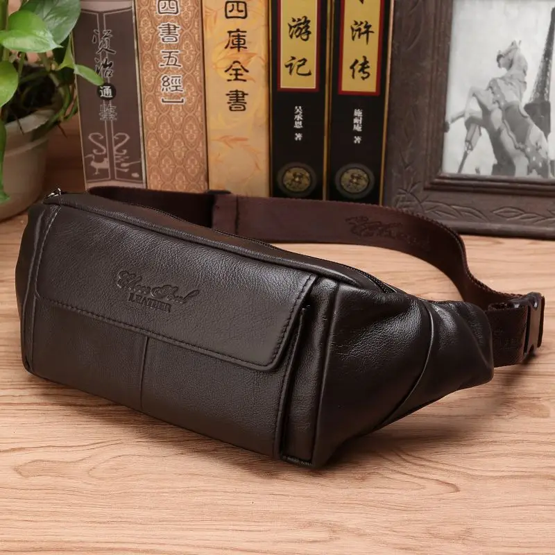 Leatherwork Belt - 남성용 천연 가죽 벨트 웨이스트 팩