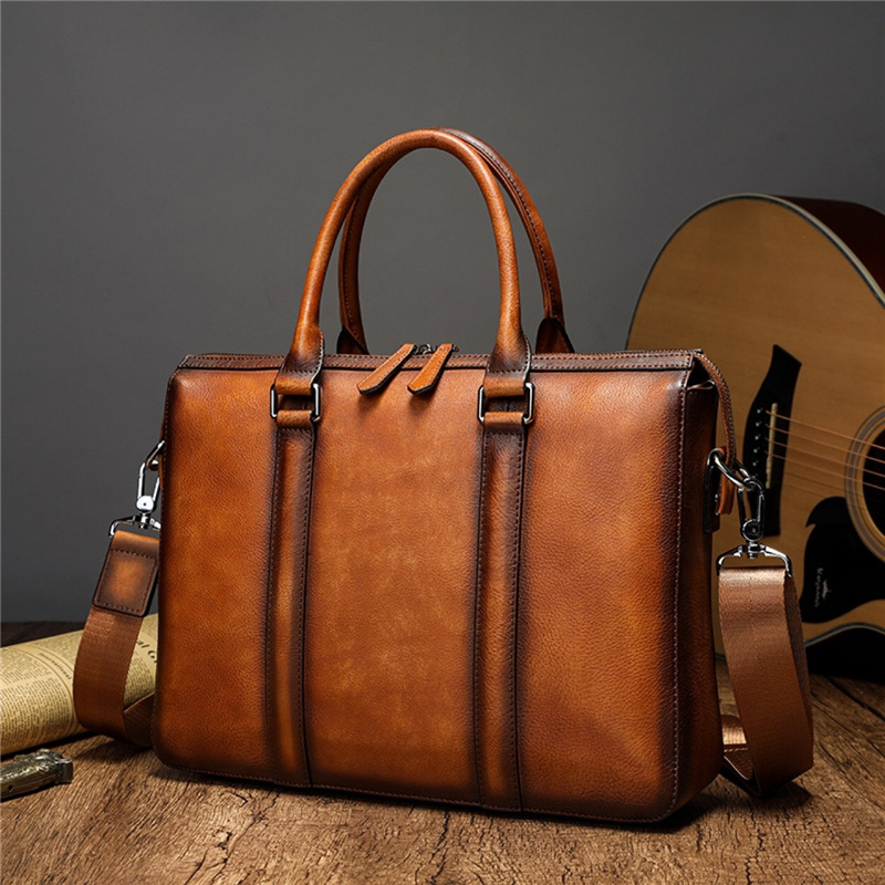 Leather Work Bag Men - 예티즈 비즈니스 최고급 가죽 서류 가방