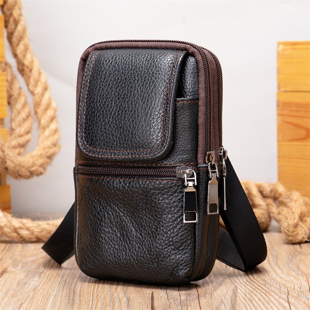 Leatherwork Belt - 다용도로 활용 가능한 캐주얼 크로스백, 복고풍