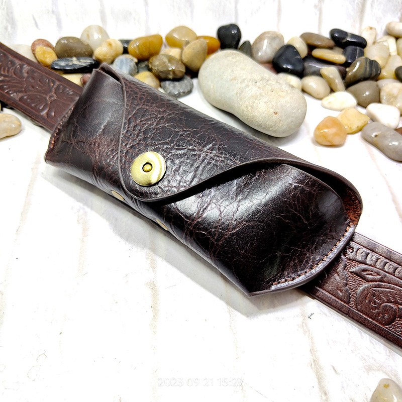 Leatherwork Belt - 정품 가죽 선글라스 상자 포켓 벨트