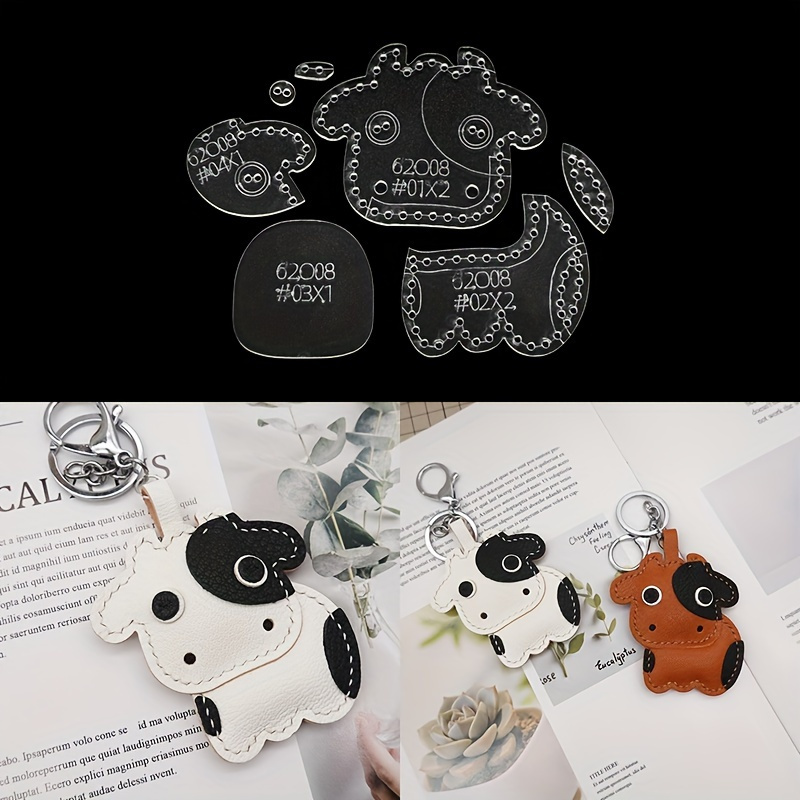 7개/세트 귀여운 만화 소 아크릴 템플릿 DIY 가죽  - Leatherworking Equipment 리뷰 및 가격