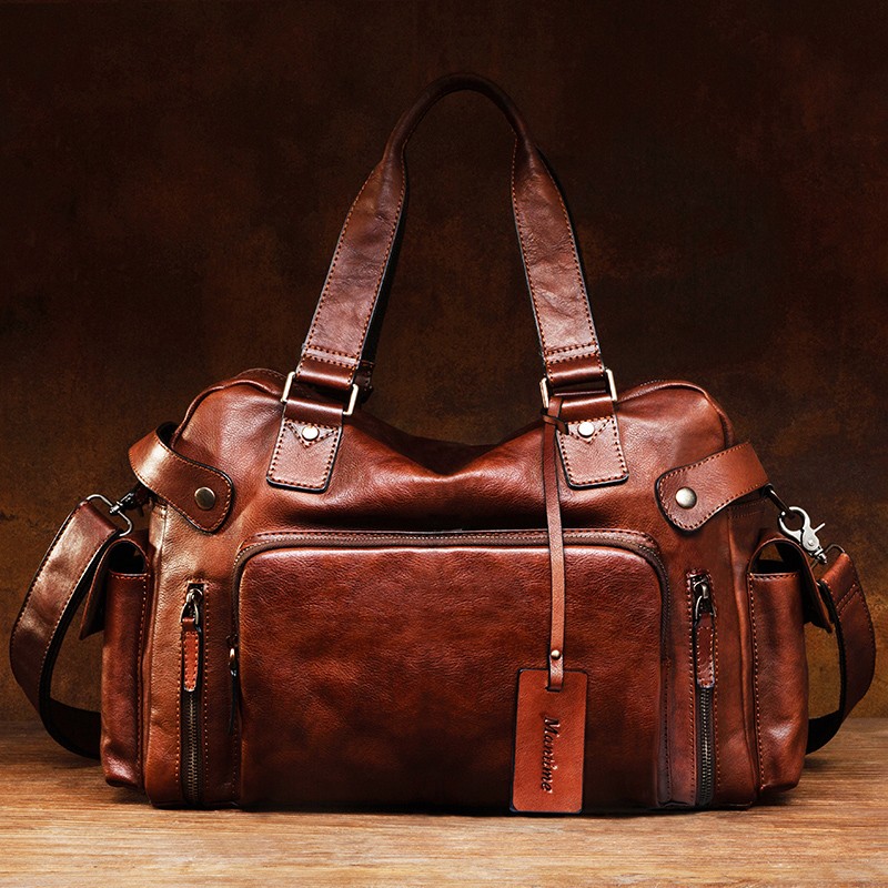 빈티지 식물성 무두질 가죽 지우개 남성용 가방, 캐주얼 - Leather Work Bag Men 리뷰 및 가격