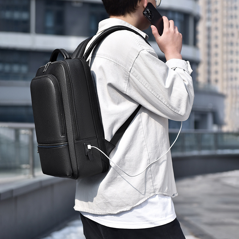 남성용 PU 가죽 배낭, USB 충전, 패션 이그제큐티 - Leather Work Bag Men 리뷰 및 가격