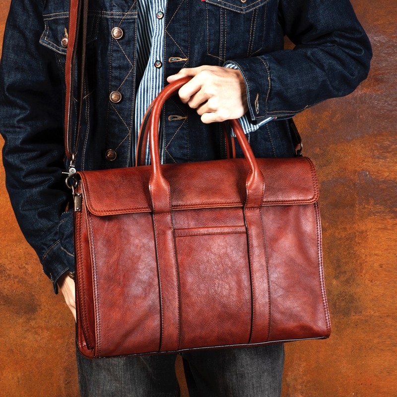 야채 무두질 가죽 핸드백 남성용 메신저 백 서류 가방  - Leather Work Bag Men 리뷰 및 가격